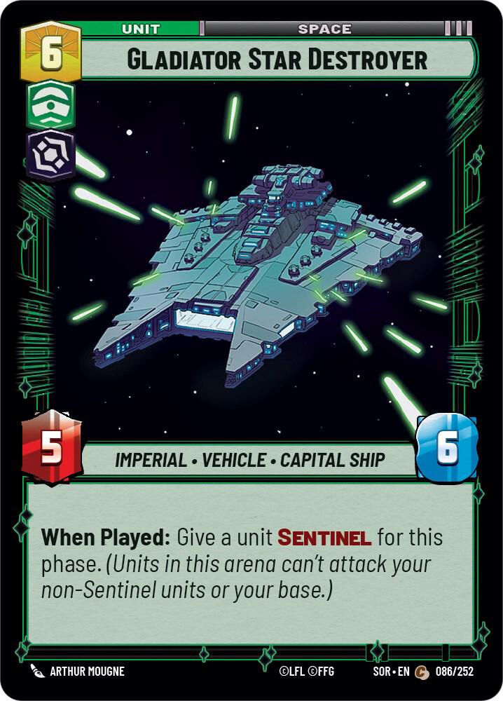 Gladiator Star Destroyer 086/252 Spark of Rebellion Star Wars card