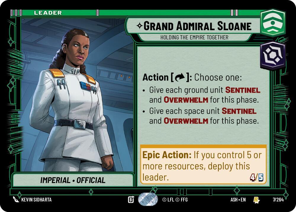 Grand Admiral Sloane - Holding the Empire Together 7/264 Ashes of the Empire Star Wars card