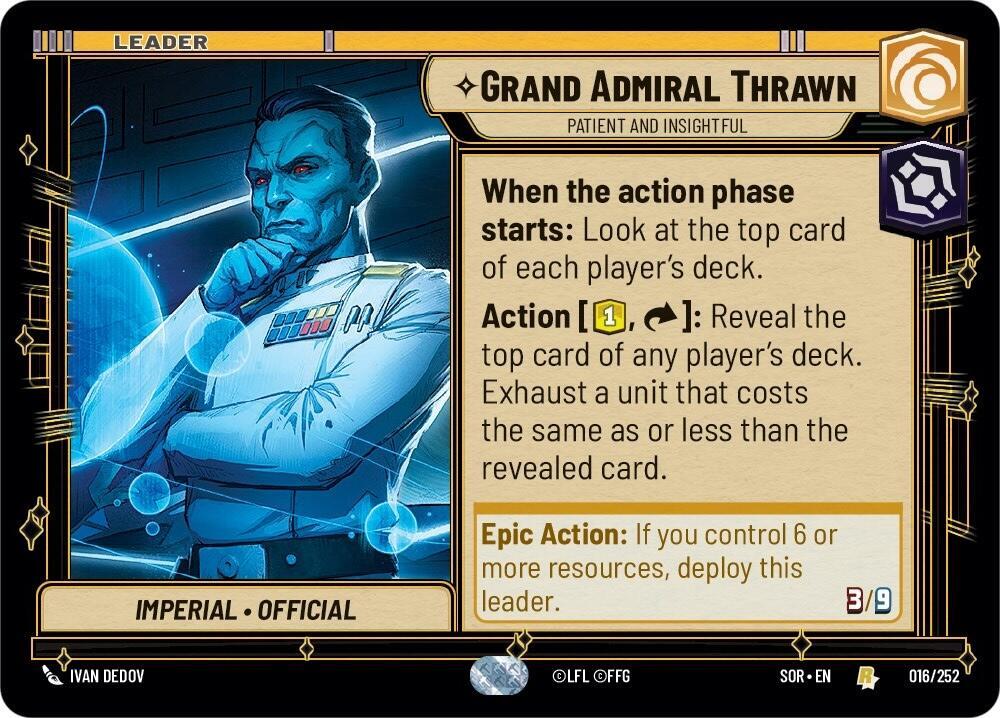 Grand Admiral Thrawn - Patient and Insightful 016/252 Spark of Rebellion Star Wars card