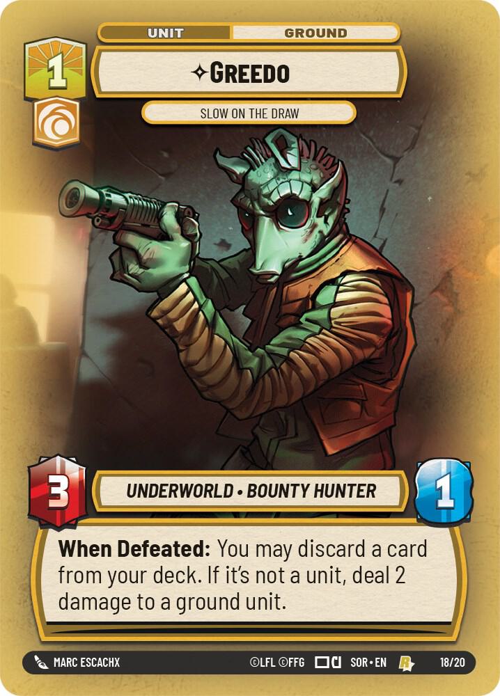 Greedo - Slow on the Draw 18/20 Spark of Rebellion: Weekly Play Promos Star Wars card