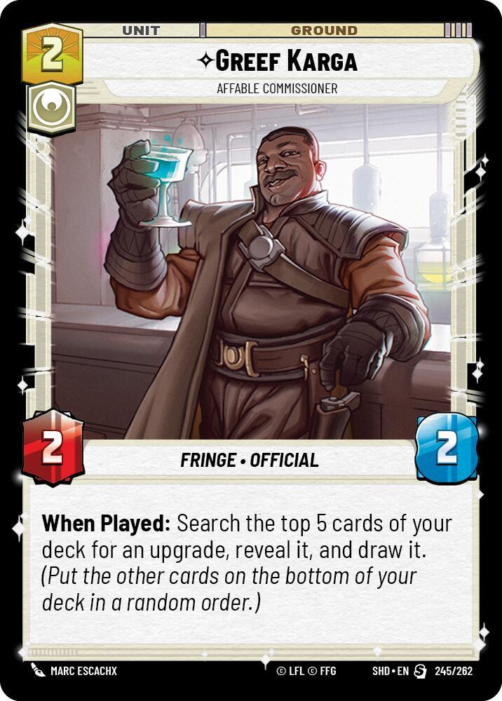 Greef Karga - Affable Commissioner 245/262 Shadows of the Galaxy Star Wars card