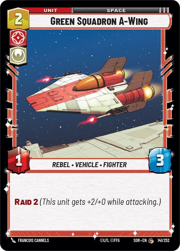 Green Squadron A-Wing 141/252 Spark of Rebellion Star Wars card