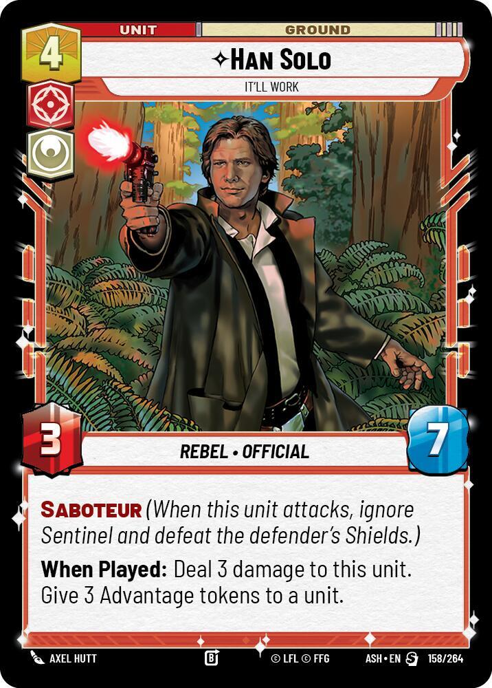Han Solo - It'll Work 158/264 Ashes of the Empire Star Wars card