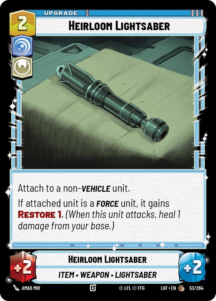 Heirloom Lightsaber 053/264 Legends of the Force Star Wars card