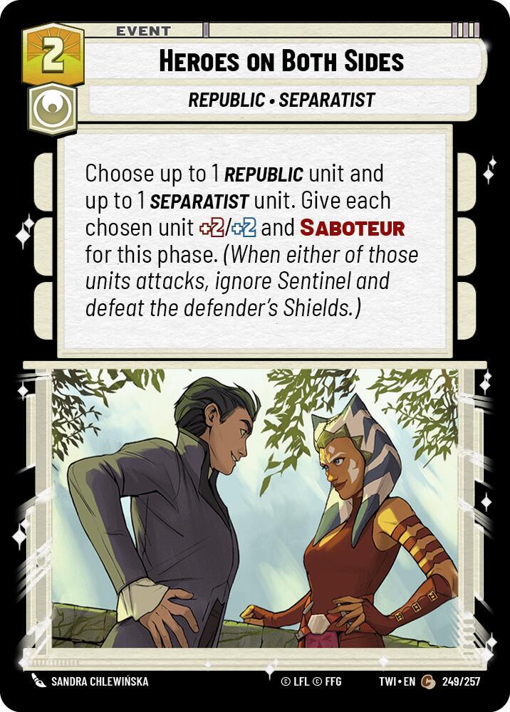 Heroes on Both Sides 249/257 Twilight of the Republic Star Wars card