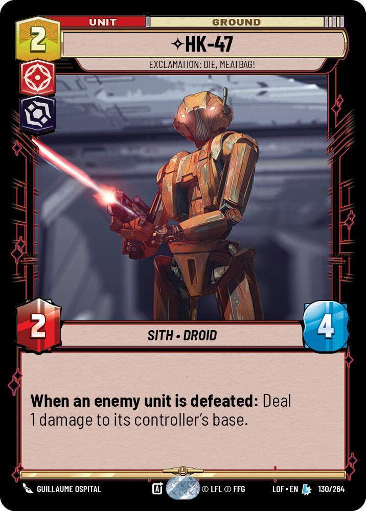 HK-47 - Exclamation: Die, Meatbag! 130/264 Legends of the Force Star Wars card