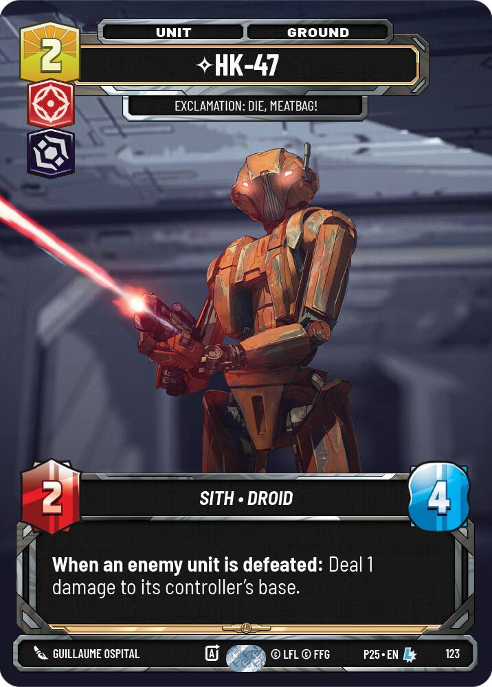 HK-47 - Exclamation: Die, Meatbag! 123 Sector and Regional Promos: Season 1 Star Wars card