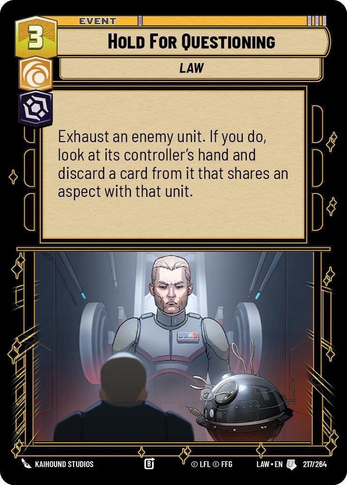 Hold for Questioning 217/264 A Lawless Time Star Wars card