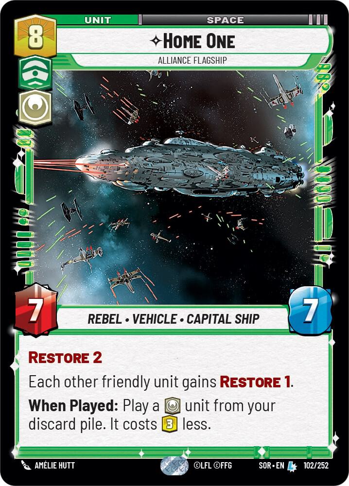 Home One - Alliance Flagship 102/252 Spark of Rebellion Star Wars card