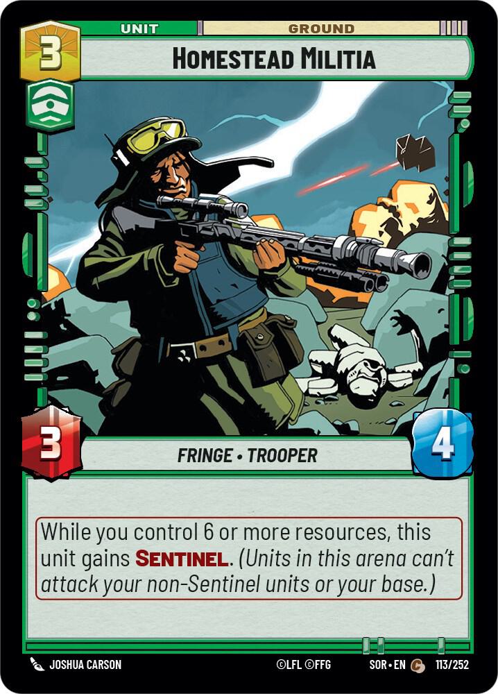 Homestead Militia 113/252 Spark of Rebellion Star Wars card