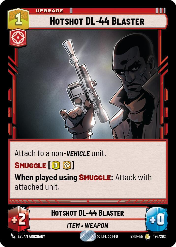 Hotshot DL-44 Blaster 174/262 Shadows of the Galaxy Star Wars card