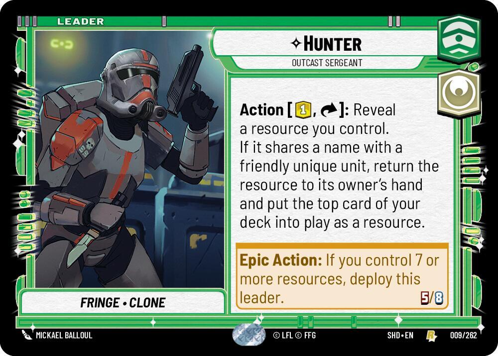 Hunter - Outcast Sergeant 009/262 Shadows of the Galaxy Star Wars card