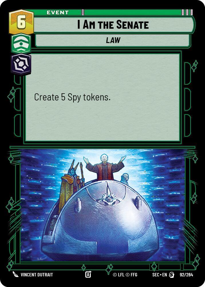 I Am the Senate 92/264 Secrets of Power Star Wars card