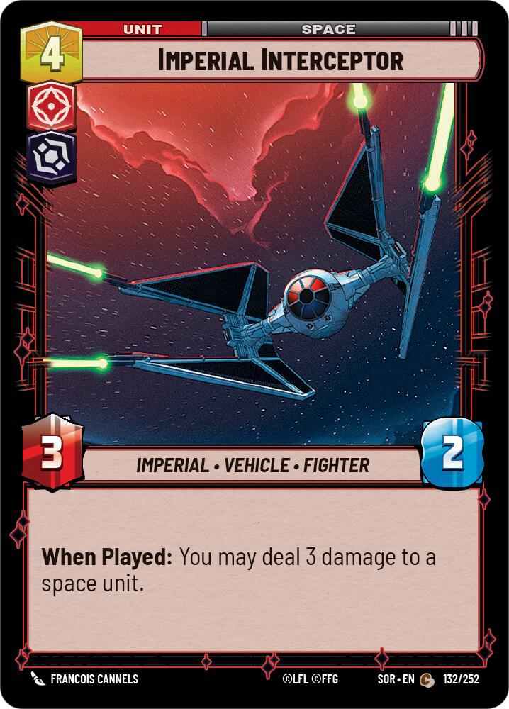 Imperial Interceptor 132/252 Spark of Rebellion Star Wars card