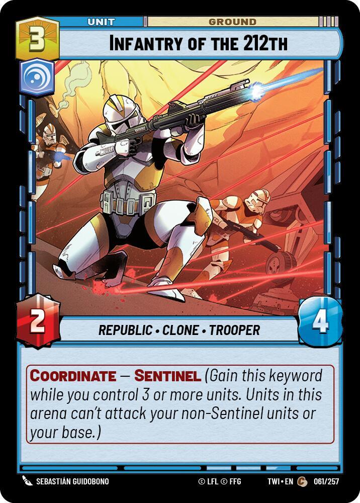 Infantry of the 212th 061/257 Twilight of the Republic Star Wars card