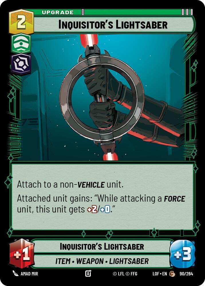 Inquisitor's Lightsaber 090/264 Legends of the Force Star Wars card