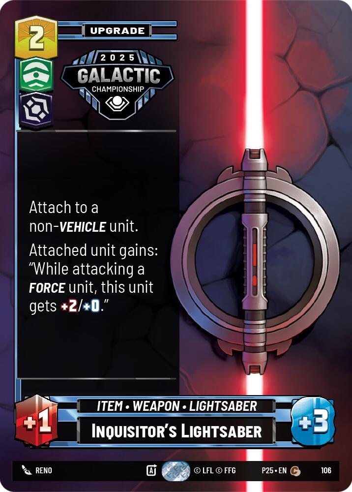 Inquisitor's Lightsaber 106 Organized Play Promos Star Wars card