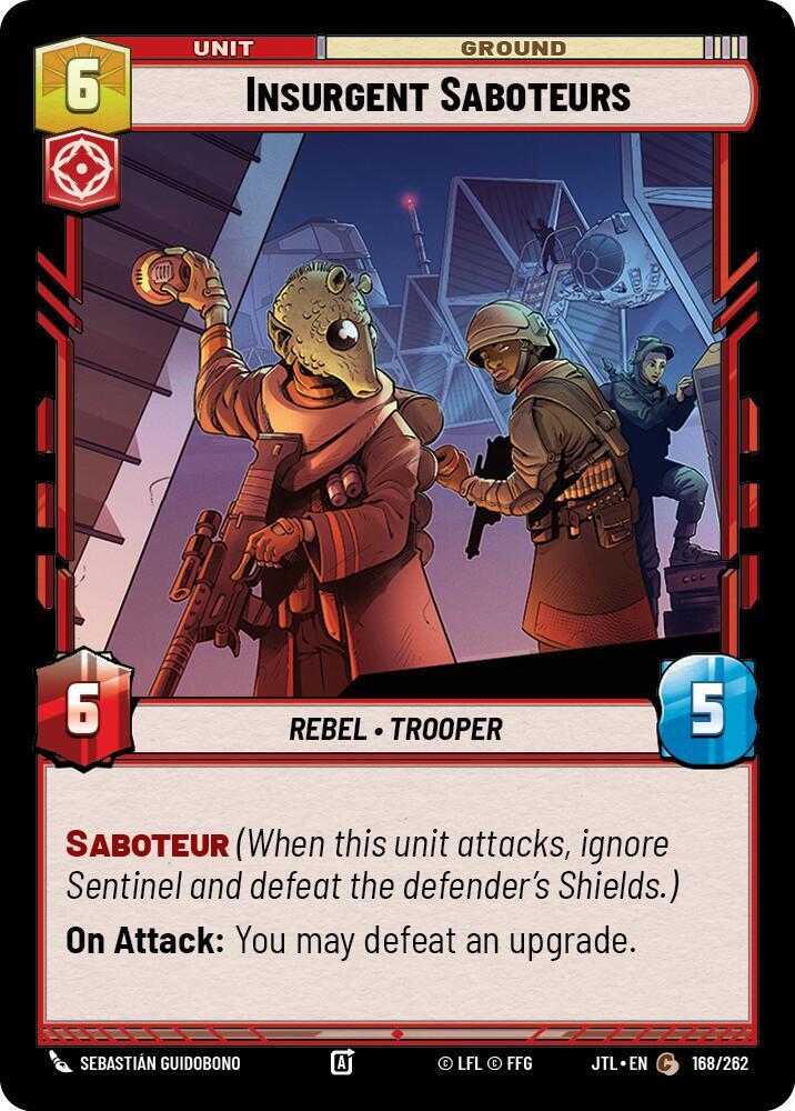 Insurgent Saboteurs 168/262 Jump to Lightspeed Star Wars card
