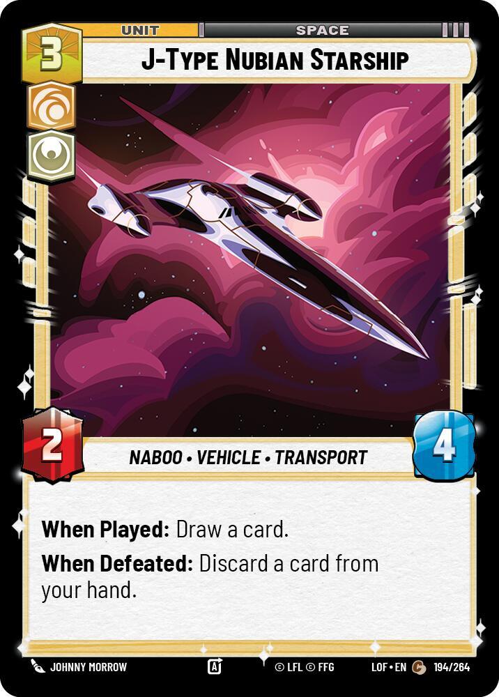 J-Type Nubian Starship 194/264 Legends of the Force Star Wars card