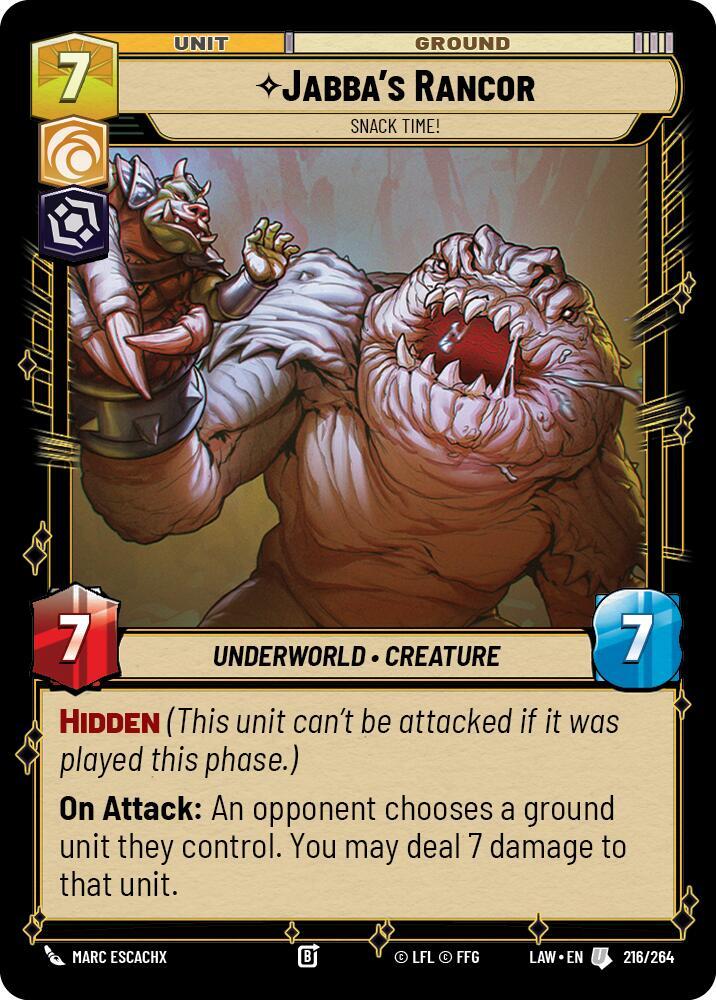 Jabba's Rancor - Snack Time! 216/264 A Lawless Time Star Wars card