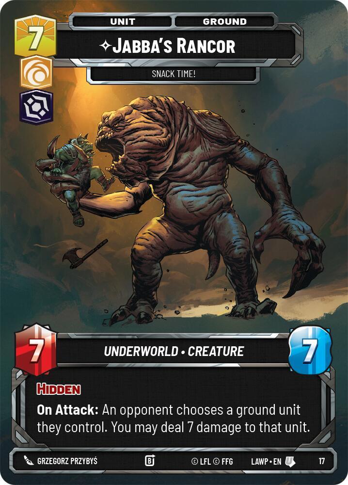 Jabba's Rancor - Snack Time! 17 A Lawless Time: Weekly Play Promos Star Wars card