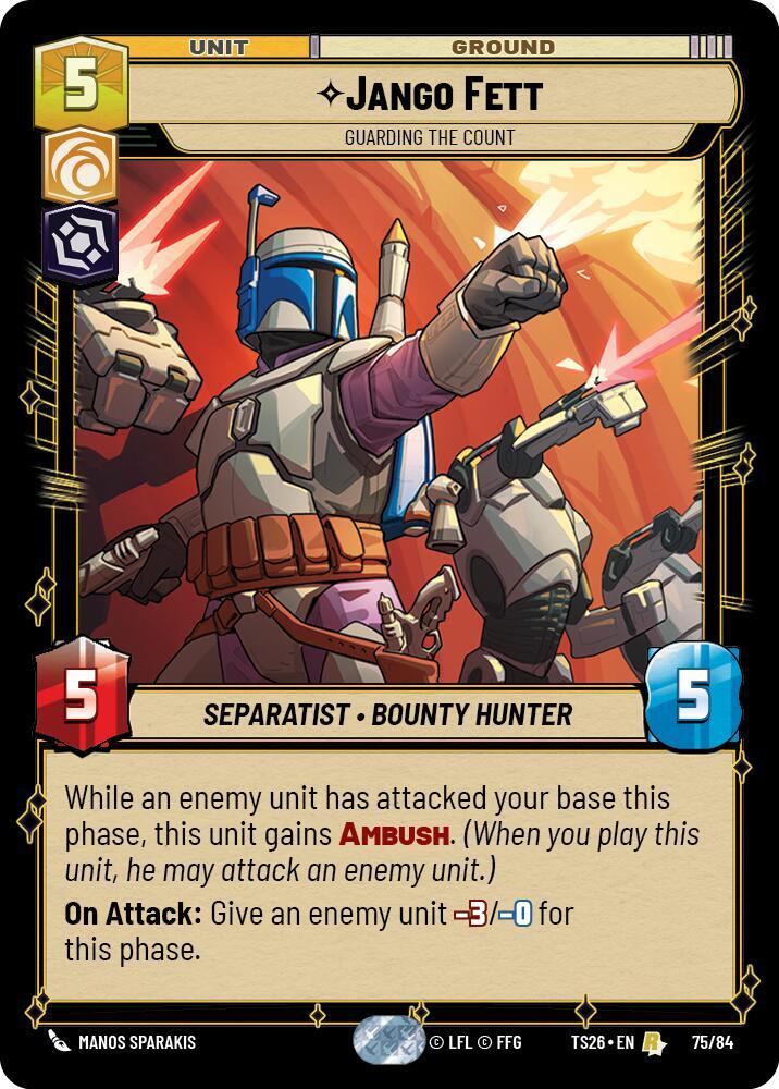 Jango Fett - Guarding the Count 75/84 Twin Suns Star Wars card