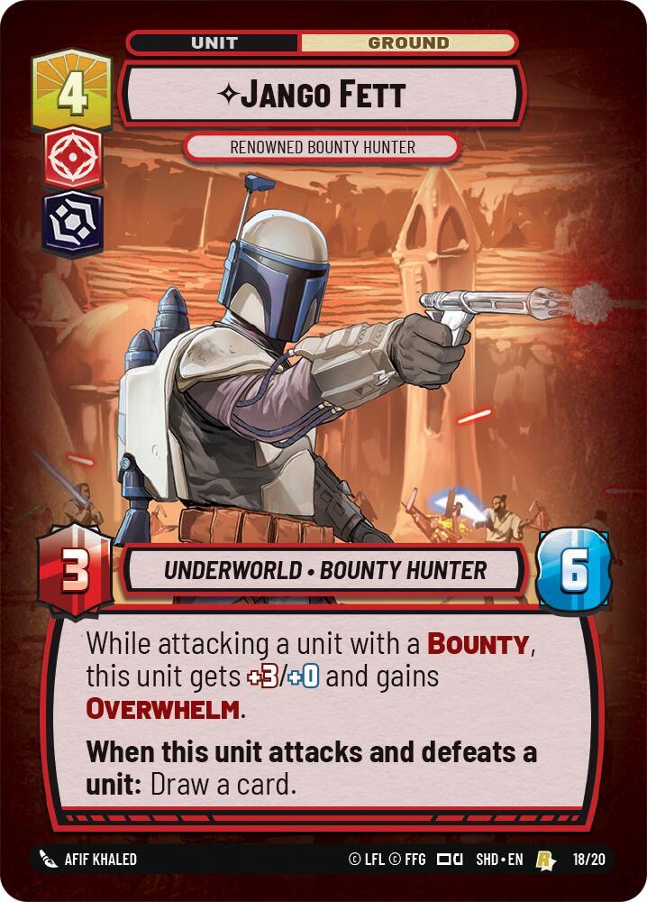 Jango Fett - Renowned Bounty Hunter 18/20 Shadows of the Galaxy: Weekly Play Promos Star Wars card