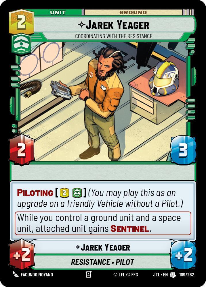 Jarek Yeager - Coordinating With The Resistance 109/262 Jump to Lightspeed Star Wars card
