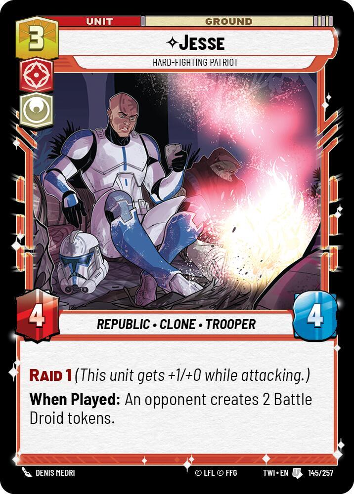 Jesse - Hard-Fighting Patriot 145/257 Twilight of the Republic Star Wars card