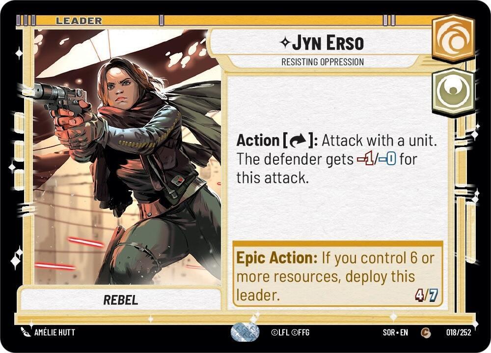 Jyn Erso - Resisting Oppression 018/252 Spark of Rebellion Star Wars card