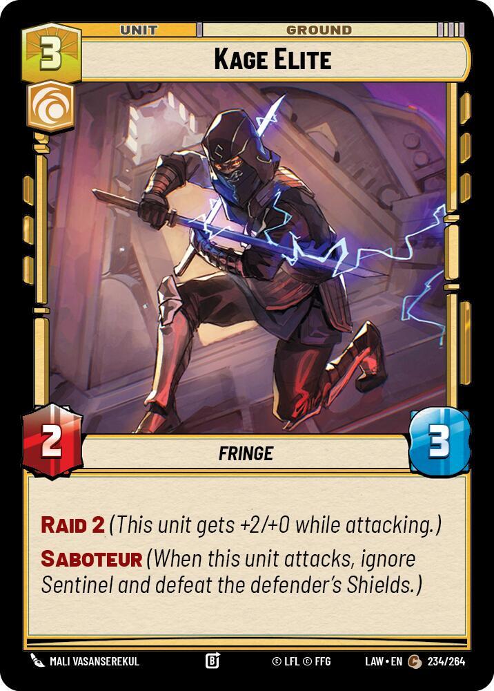 Kage Elite 234/264 A Lawless Time Star Wars card