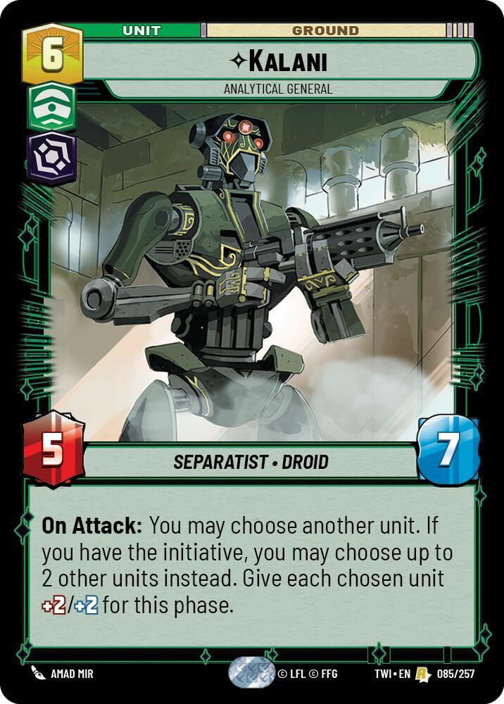 Kalani - Analytical General 085/257 Twilight of the Republic Star Wars card