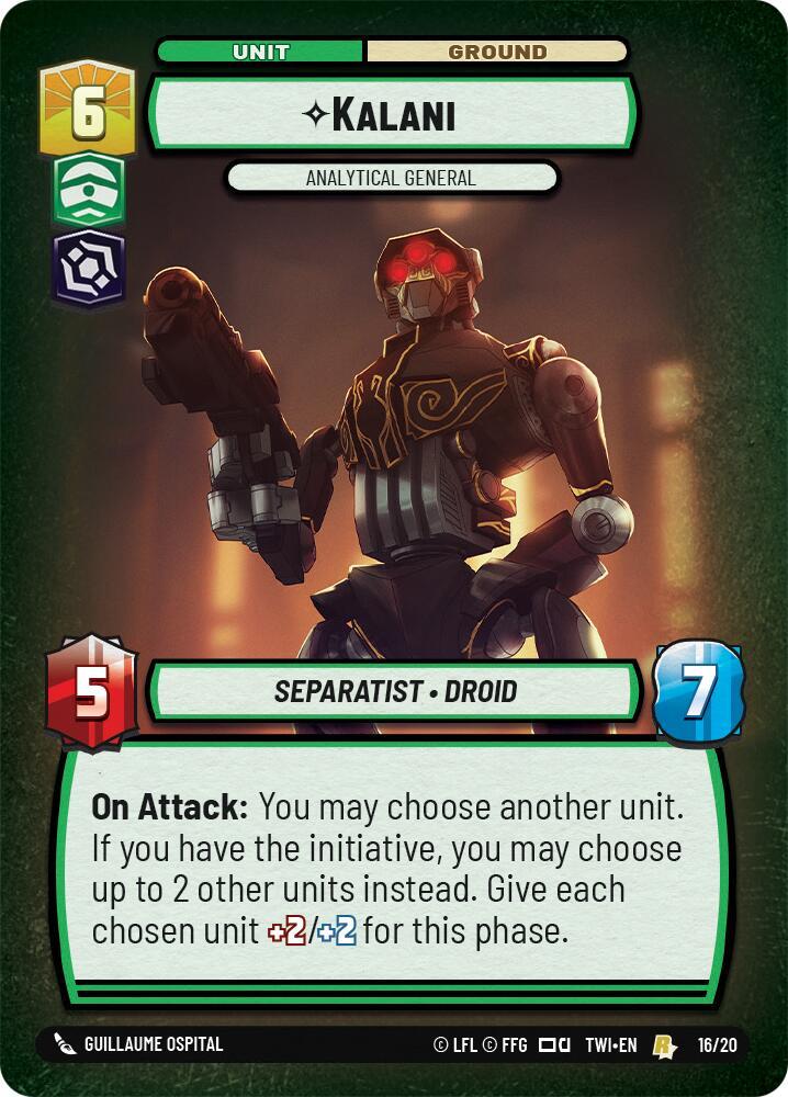 Kalani - Analytical General 16/20 Twilight of the Republic: Weekly Play Promos Star Wars card