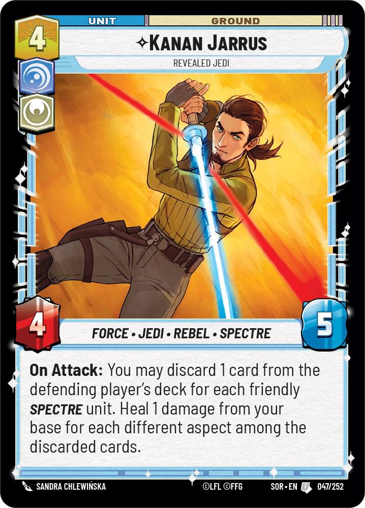 Kanan Jarrus - Revealed Jedi 047/252 Spark of Rebellion Star Wars card