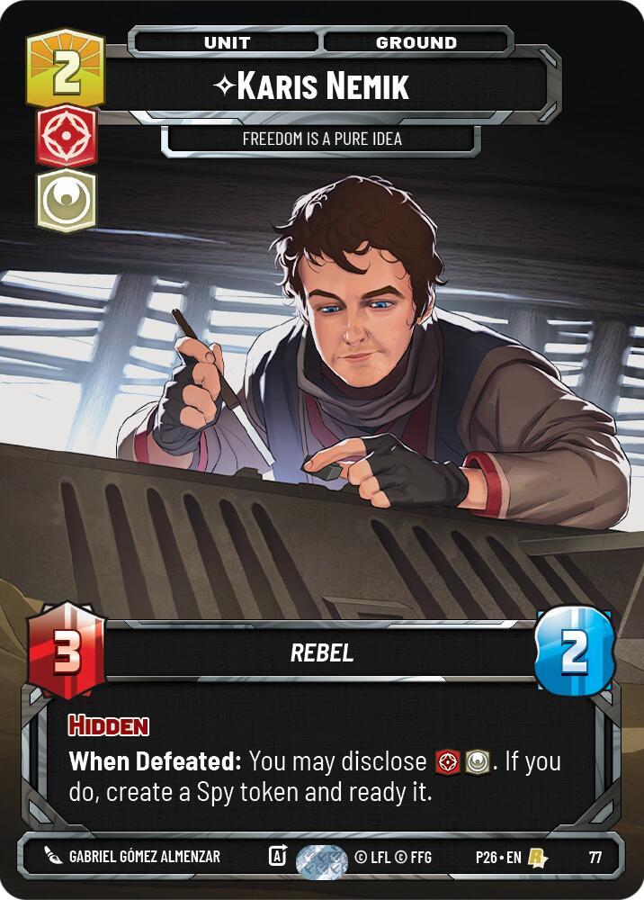 Karis Nemik - Freedom is a Pure Idea (77) 77 Sector and Regional Promos: Season 1 Star Wars card