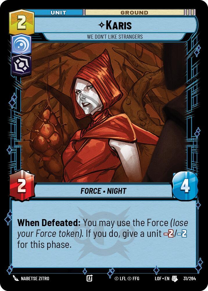 Karis - We Don't Like Strangers 031/264 Legends of the Force Star Wars card