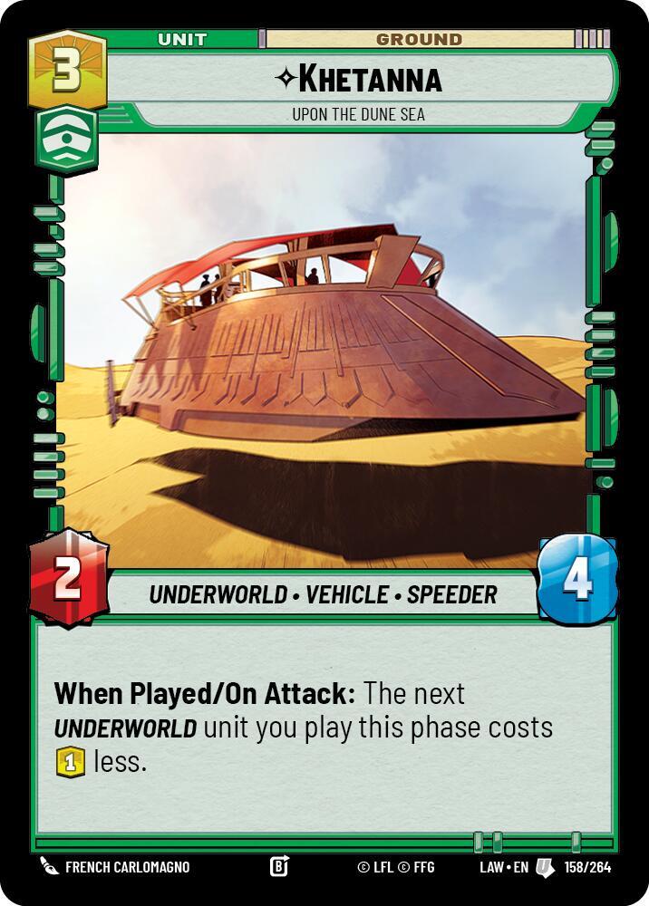 Khetanna - Upon the Dune Sea 158/264 A Lawless Time Star Wars card