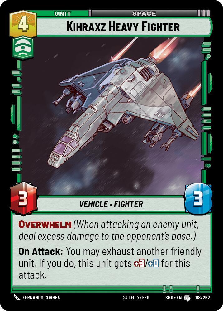 Kihraxz Heavy Fighter 118/262 Shadows of the Galaxy Star Wars card
