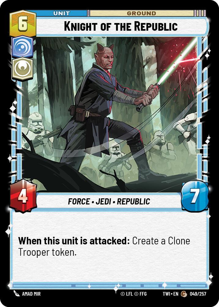 Knight of the Republic 049/257 Twilight of the Republic Star Wars card