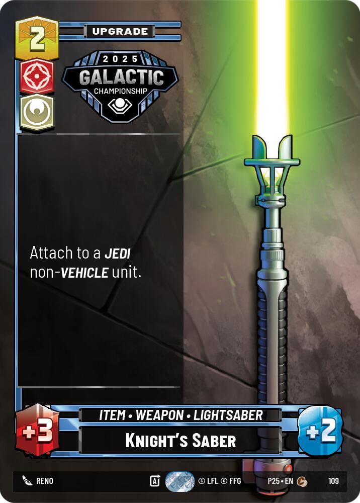 Knight's Saber 109 Organized Play Promos Star Wars card