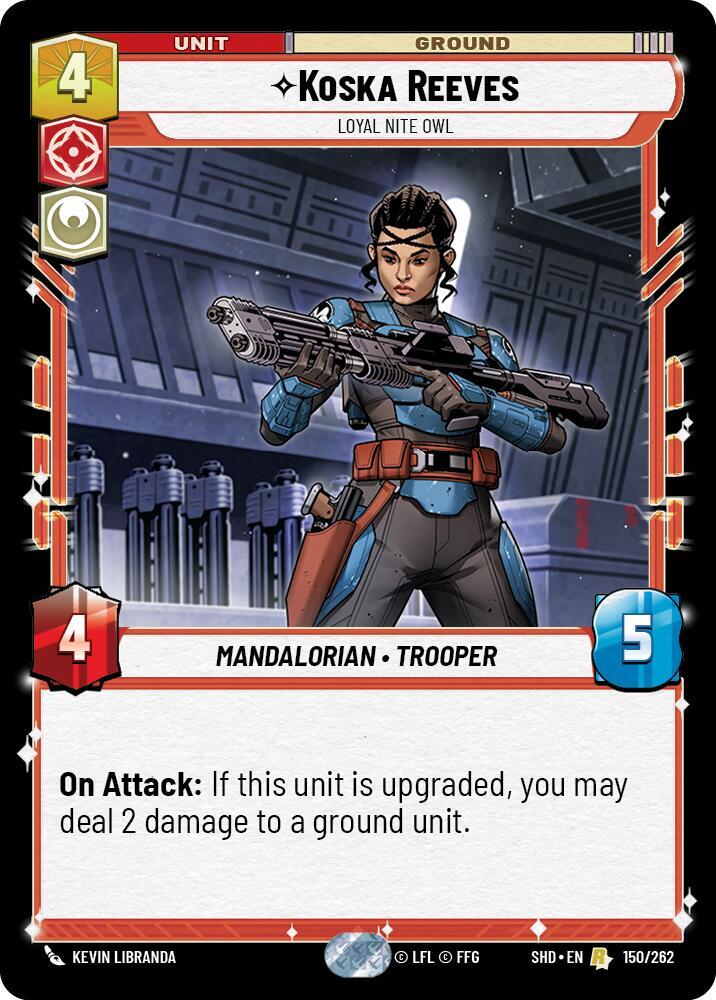 Koska Reeves - Loyal Nite Owl 150/262 Shadows of the Galaxy Star Wars card