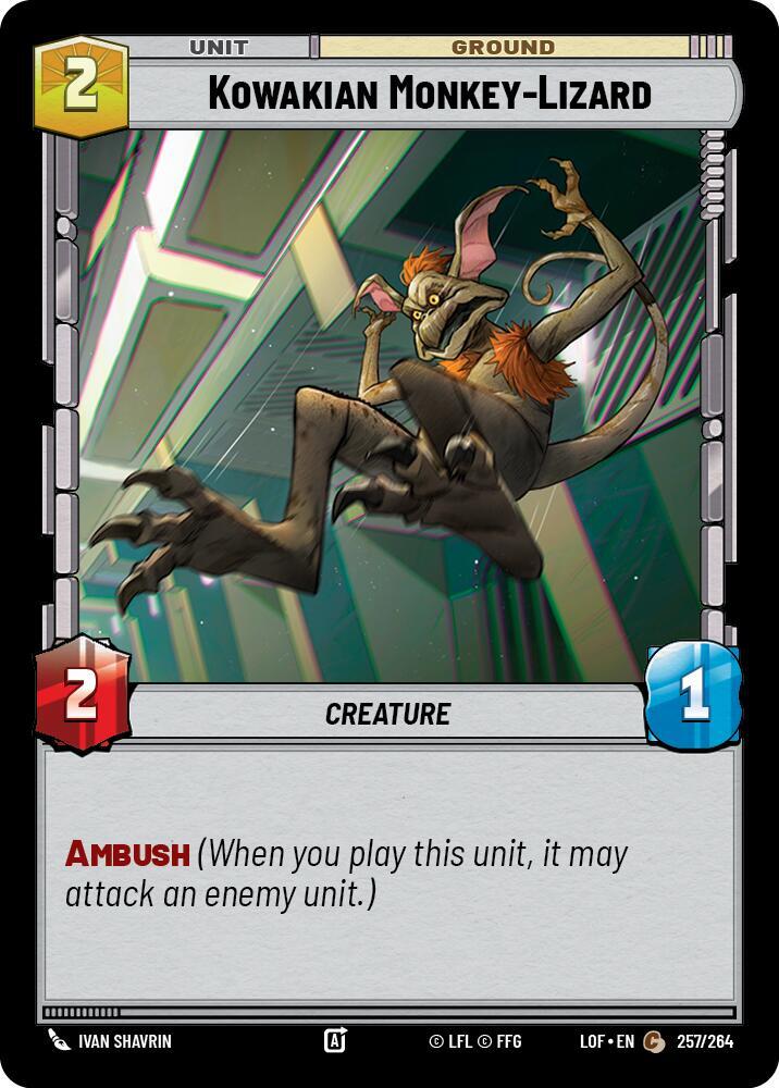 Kowakian Monkey-Lizard 257/264 Legends of the Force Star Wars card