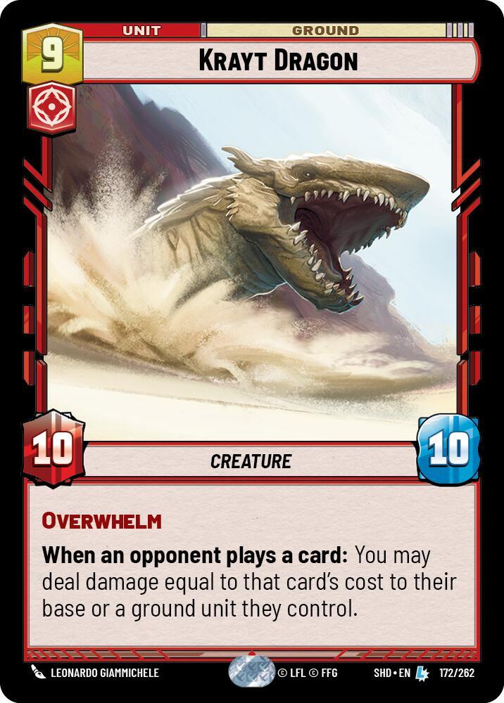Krayt Dragon 172/262 Shadows of the Galaxy Star Wars card