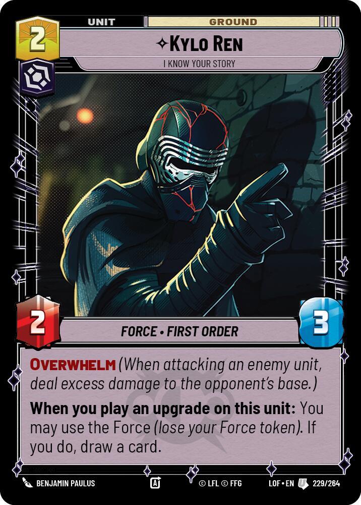 Kylo Ren - I Know Your Story 229/264 Legends of the Force Star Wars card