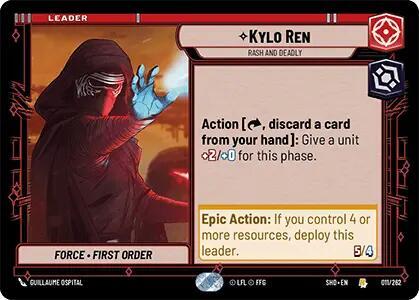 Kylo Ren - Rash and Deadly 011/262 Shadows of the Galaxy Star Wars card
