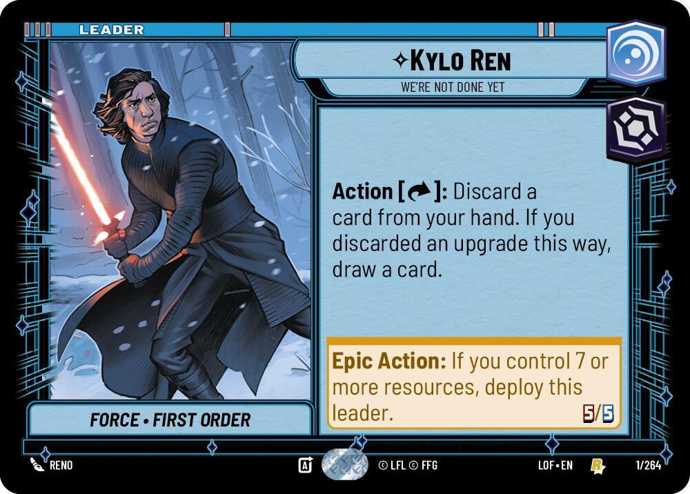 Kylo Ren - We're Not Done Yet 001/264 Legends of the Force Star Wars card