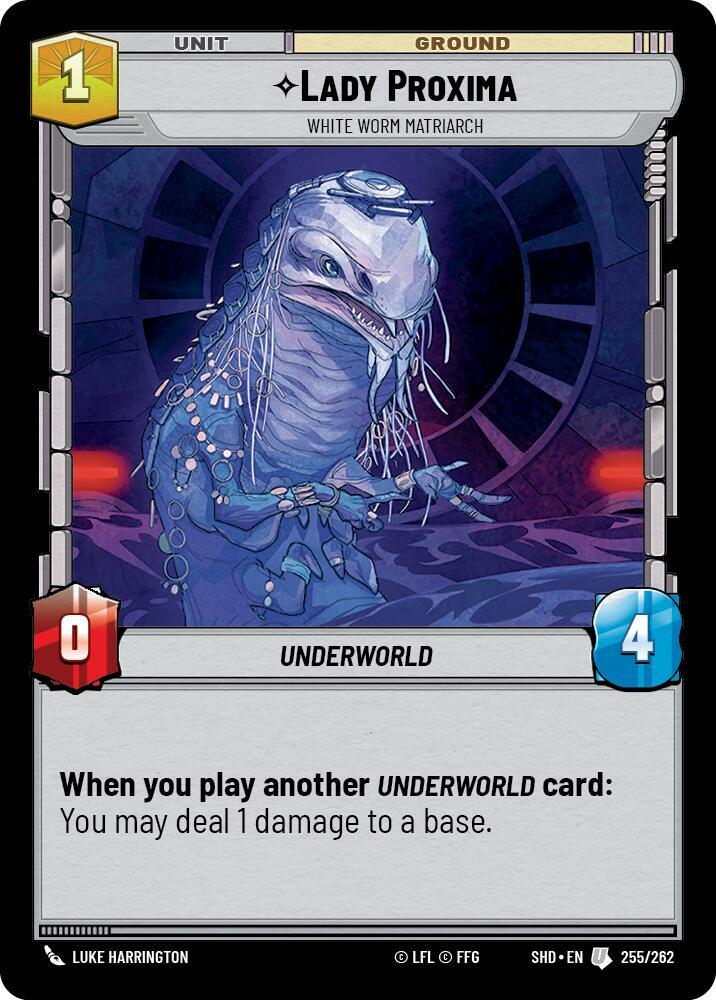 Lady Proxima - White Worm Matriarch 255/262 Shadows of the Galaxy Star Wars card