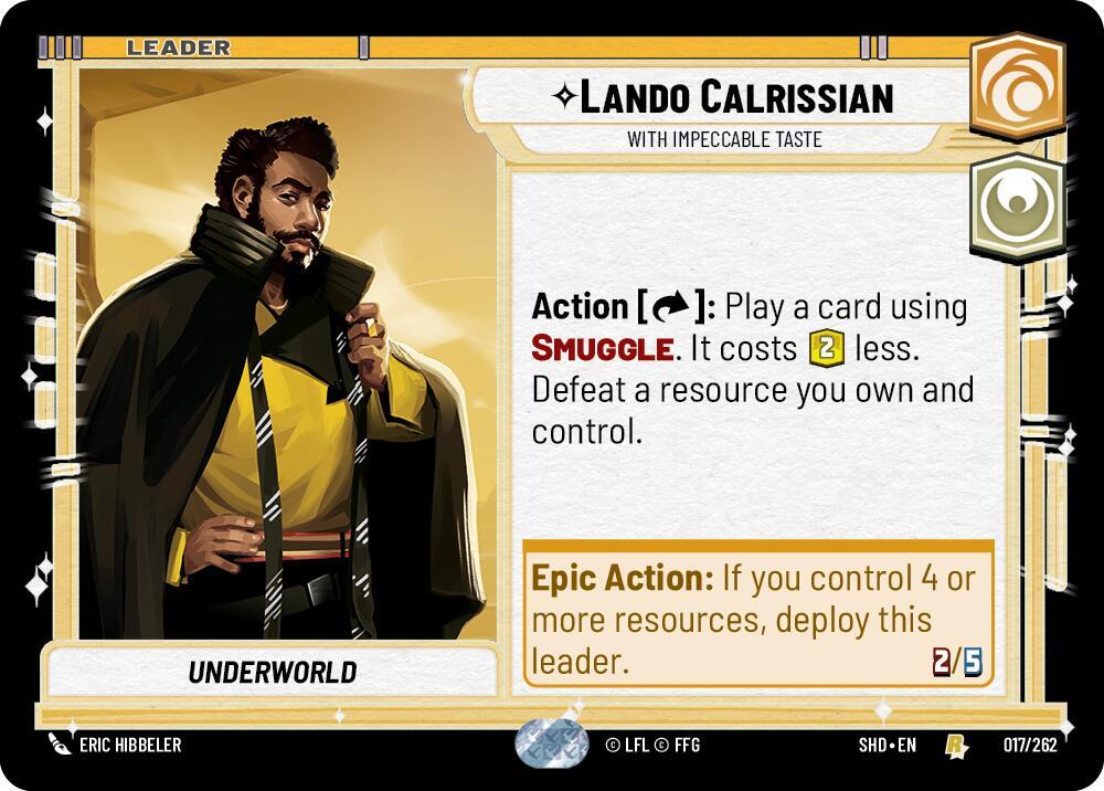 Lando Calrissian - With Impeccable Taste 017/262 Shadows of the Galaxy Star Wars card