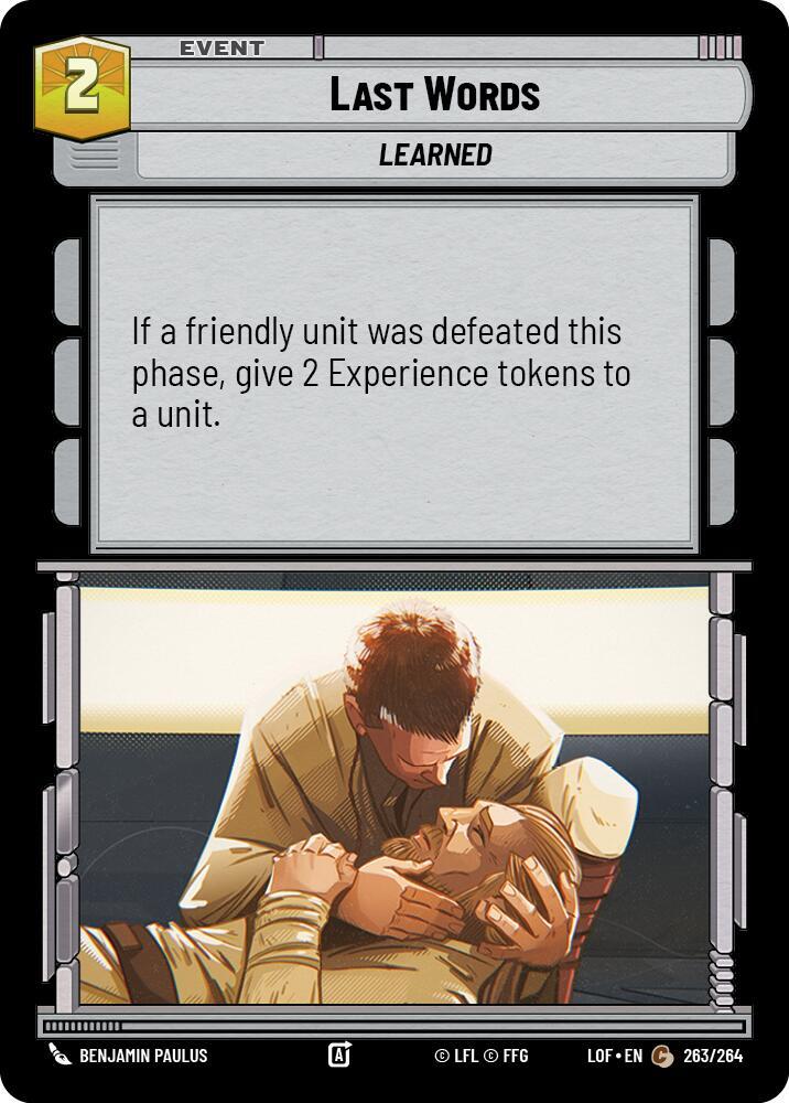 Last Words 263/264 Legends of the Force Star Wars card