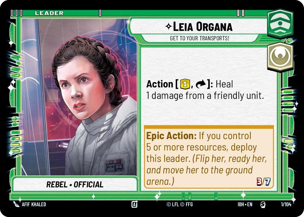 Leia Organa - Get To Your Transports! 1/104 Intro Battle Hoth Star Wars card